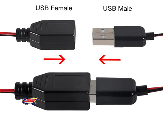 ���������� USB&ndash;DC � ����������� (���� M+F).