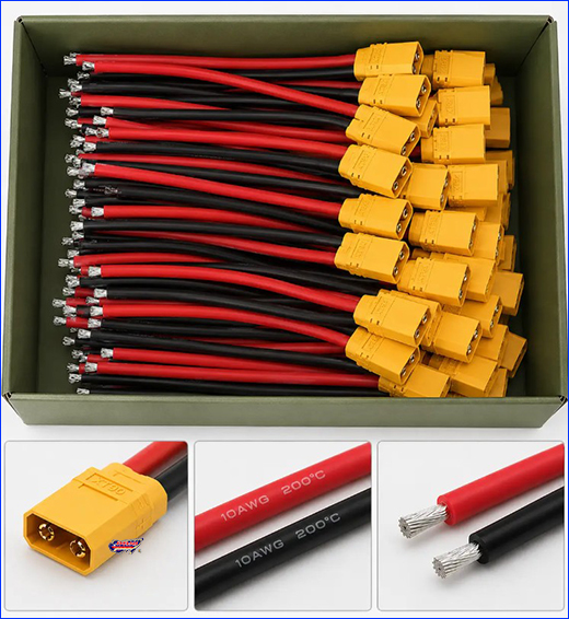 Роз'єм XT60 Male, 14AWG, 10 см. Роз'єм XT60 Male, 14AWG, 10 см.