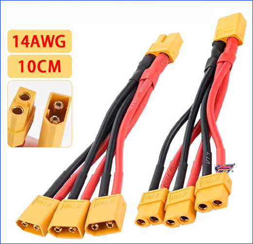 ���ʼ�� XT60H, 1 Male to 3 Female.