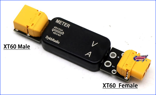Тестер напруги та струму, DykbRadio 48V/20A XT60, Male-Female. Тестер напруги та струму, DykbRadio 48V/20A XT60, Male-Female.