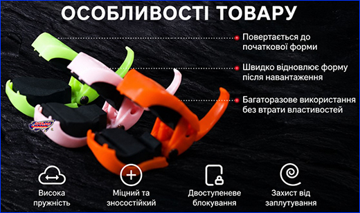 Кліпса для вудки. Тримач для вудилищ, Rod Holder Fixer Clip, зелений, 1 шт.