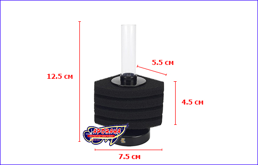 Размеры фильтра AQUAXER Filter Airlifting Corner Mini. Фильтр аэрлифтный, AQUAXER Filter Airlifting Corner Mini.