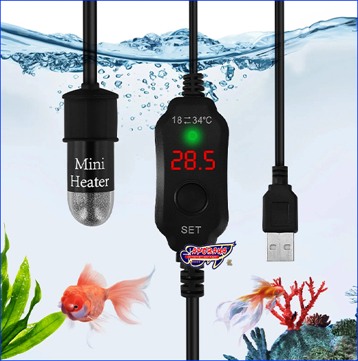 USB нагреватель для аквариума AQUAXER Mini Heater. Нагреватель с терморегулятором, AQUAXER Mini Heater, USB, 10 Вт.