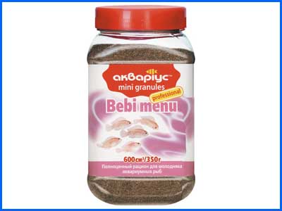 Корм Аквариус, Bebi Menu - Mini Granules 350 г. Корм Аквариус, Bebi Menu - Mini Granules 350 г.
