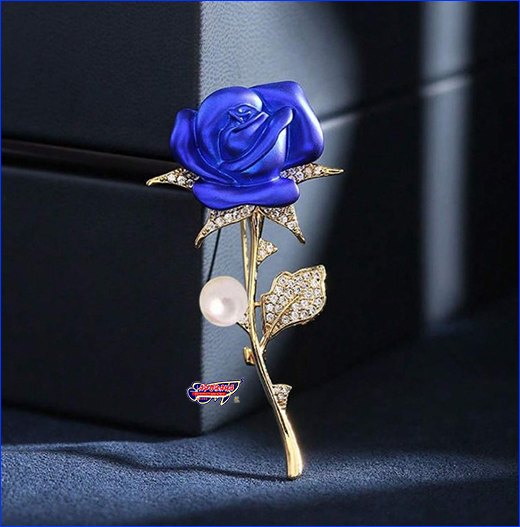  , Rose with pearls dark blue, 2.55 .