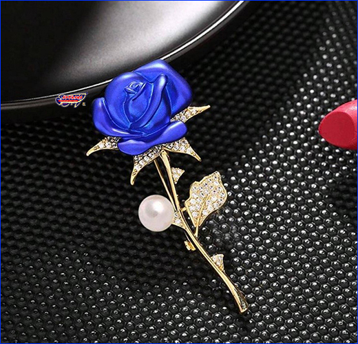  , Rose with pearls dark blue, 2.55 .