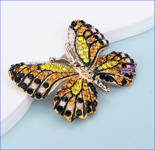 Брошка метелик, Butterfly gold-black, 4.5х3.5 см.
