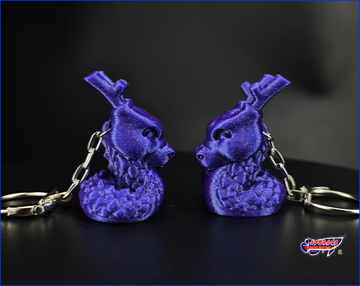 Violet Galaxy Dragon надрукованний на 3Д принтері. Брелок дракон, Violet Galaxy Dragon, фіолетова галактика, 4 см.