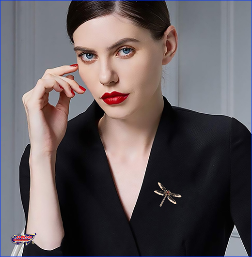 Универсельнный аксессуар в форме стрекозы. Брошь стрекоза, Dragonfly Black, 4.6х3.3 см.