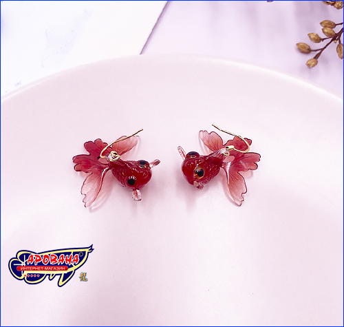 Яркие серёжки Goldfish Red. Серёжки Goldfish Red.