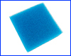 Фильтрующая губка, 10х10х 3 см, мелкопористая синяя.
