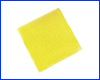 Фильтрующая губка, 10х10х 2 см, мелокопористая жёлтая.