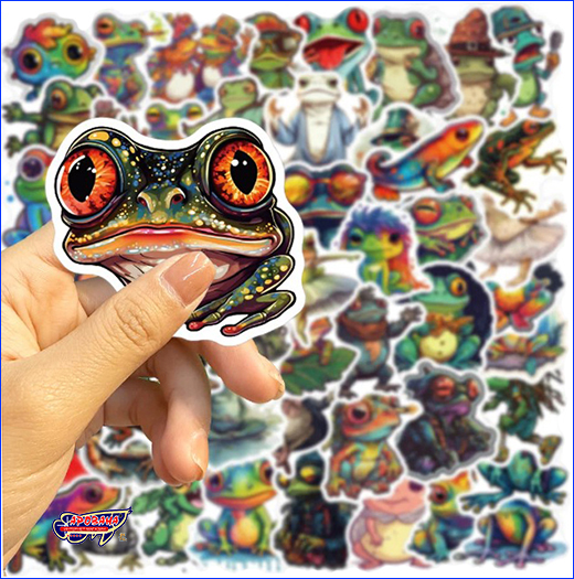 Креативні вінілові наклейки жабки. Набір наклейок, Frog, 10 шт.