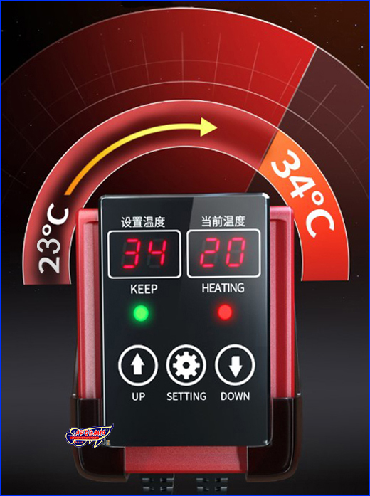 Аквариумный обогреватель с температурным диапазоном 23-34 °C. Нагреватель с терморегулятором, YINASI, 1200 Вт.