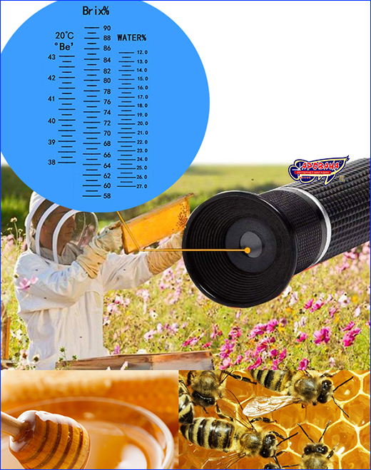 Медовый рефрактометр 3в1. Рефрактометр АТС, Brix 58-90%.