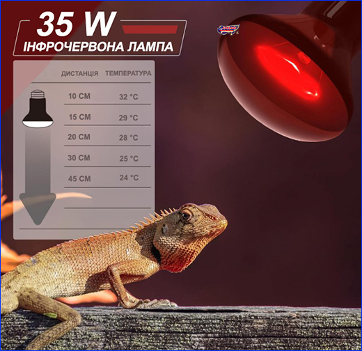 Інфрачервона нагрівальна лампа. Інфрачервона нагрівальна лампа, Repti-Zoo Infrared Heat, 35W.