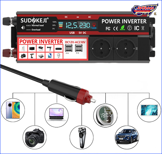 Power Inverter Sudokeji, 800 Вт. Инвертор для электроприборов. Инвертор, Sudokeji Power Inverter 4000W, 800 Вт.