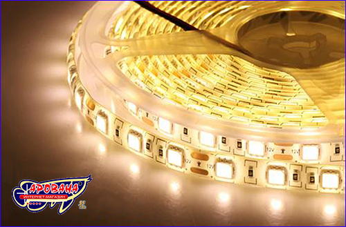 Лед подсветка для аквариума. LED лента, SMD 5050, 3000-3200К (тёплый белый).