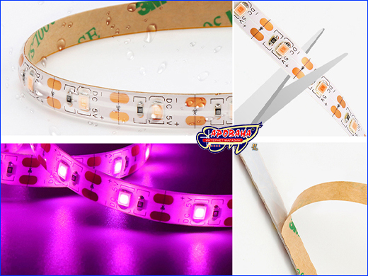 Установка светодиодной фито ленты. LED лента, SMD 2835, Grow, фитолента.
