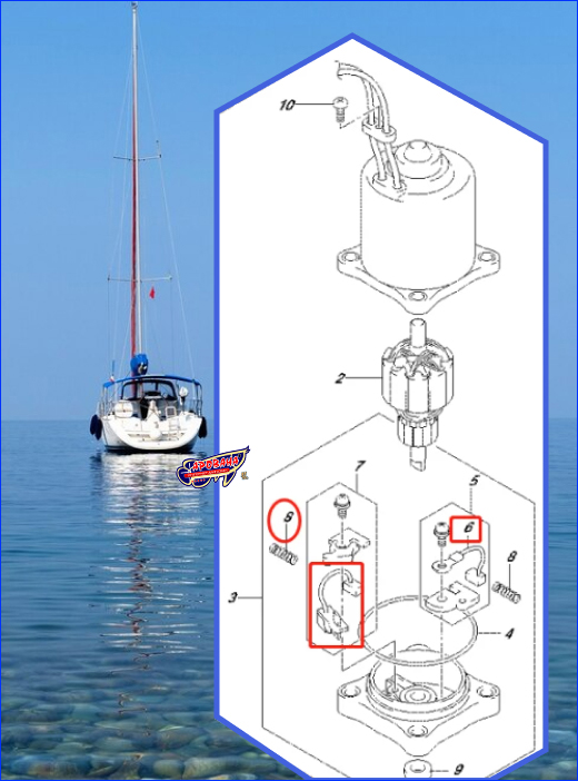 Набір щіток трима для підвісних моторів Yamaha, 6H1-43891-00, 6H1-43892-00.