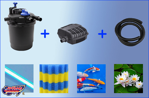Комплектация к фильтру. Фильтр прудовый SunSun CPF-2500Т UV-C, для пруда до 6000 л.