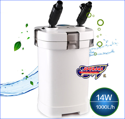 SunSun HW-504B, аквариумный фильтр со стерилизатором. Фильтр внешний, SunSun HW-504B, UV 5W, 1000 л/ч.