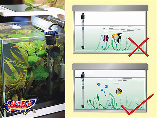 Обогреватель для маленького аквариума.