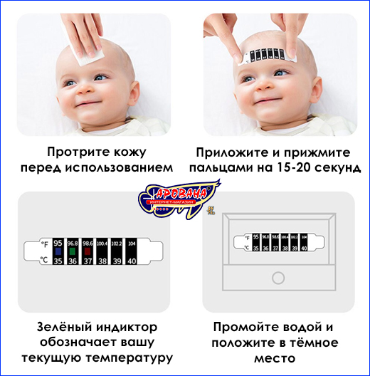 Термометр на лоб инструкция применения. Детский термометр на лоб, в виде полоски.