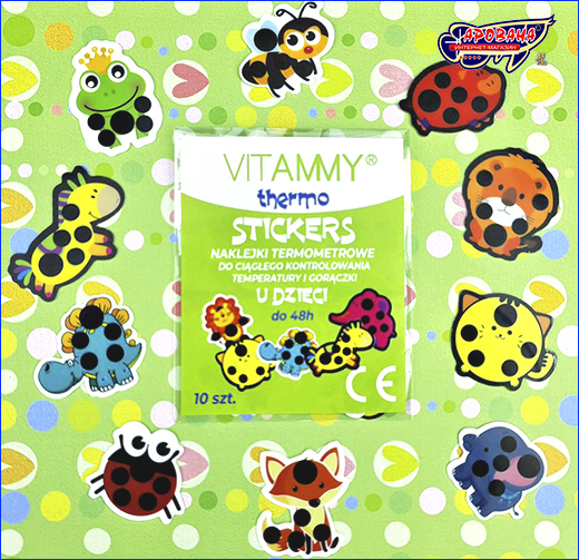 VITAMMY детские термометры наклейки. Детский термометр-наклейка «VITAMMY Thermo stickers», 10 шт.