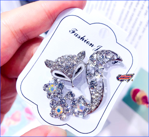 Брошь лиса. Брошка лисиця, Fox silver, 4.5х3.5 см.