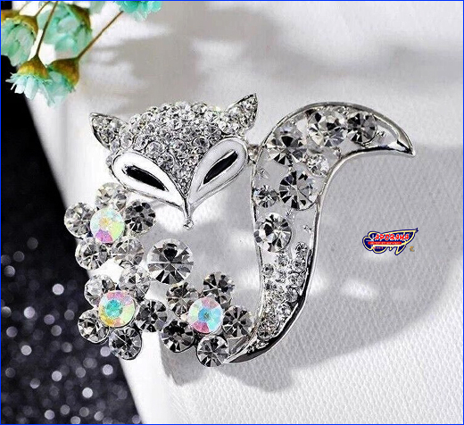 Простая застежка. Брошка лисиця, Fox silver, 4.5х3.5 см.
