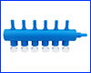 Розподільник, AQUAXER Blue гребінка, 6 виходів. Розподільник, AQUAXER Blue гребінка, 6 виходів.