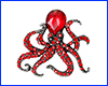 Брошка восьминіг, Octopus Red, 3.4х3.6 см. Брошка восьминіг, Octopus Red, 3.4х3.6 см.