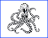 Брошка восьминіг, Octopus Silver, 3.4х3.6 см. Брошка восьминіг, Octopus Silver, 3.4х3.6 см.