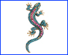Брошь геккон, Gecko Blue Pink, 6.5х3 см.