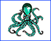 Брошка восьминіг, Octopus Green, 3.4х3.6 см. Брошка восьминіг, Octopus Green, 3.4х3.6 см.