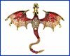 Брошь дракон, Dragon Red, 7х6 см.
