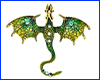 Брошь дракон, Dragon Green, 7х6 см.