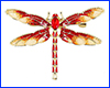 Брошь стрекоза, Dragonfly Red, 4.6х3.3 см.