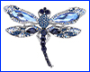 Брошь стрекоза, Dragonfly Blue, 6х4.5 см.