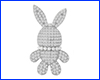 Брошь кролик, Rabbit silver, 2.2х3.8 см.