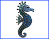 Брошь морской конек, Seahorse Blue, 6х3 см.