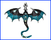Брошь дракон, Dragon Blue, 7х6 см.